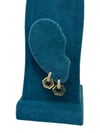 14K Gold Renk Petek İkili Model Zirkon VIP Küpe (2 CM)