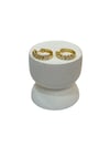 14K Gold Renk Pırlanta Taş Döküm VIP Halka Küpe (1,5 CM)