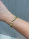 14K Gold Renk Plakalı Orta Boy Gurmet VIP Bileklik (17+2 cm)
