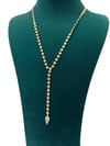 14K Gold Renk Pul Detaylı Taşlı VIP Y Kolye (55+5 CM)