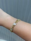 14K Gold Renk Sıra Taşlı Orta Boy Gurmet VIP Bileklik (17+2 cm)