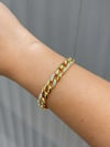 14K Gold Renk Taşlı Kalın Gurmet VIP Bileklik (17+2 cm)