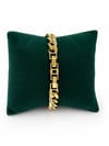14K Gold Renk Taşlı Kalın Gurmet VIP Bileklik (17+2 cm)