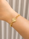 14K Gold Renk Tek Yonca Model VIP Bileklik (17+2 cm)