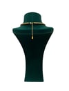 14K Gold Renk Tek Zirkon Uçlu Burgu VIP Kolye (45+5 CM)