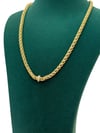 14K Gold Renk Tek Zirkon Uçlu Burgu VIP Kolye (45+5 CM)