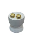 14K Gold Renk Tırtıklı Mini VIP Halka Küpe (1 CM)