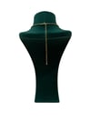 14K Gold Renk Ucu Taşlı Şerit VIP Y Kolye (60+5 CM)