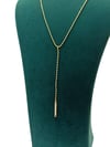 14K Gold Renk Ucu Taşlı Şerit VIP Y Kolye (60+5 CM)