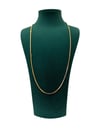 14K Gold Renk Uzun Boy Orta Kalın Ezme VIP Kolye (60 CM)