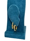 14K Gold Renk Uzun Ezme Model VIP Mini Halka Küpe (2 CM)