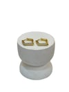 14K Gold Renk VIP Mini Üçgen Zirkon Taş Küpe (1,5 CM)