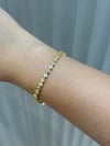 14K Gold Renk Yan Kare Taşlı VIP Bileklik (17+2 cm)