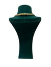 14K Gold Renk Yarım Taşlı Yılan Dokulu VIP Kolye (40+3 CM)