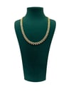 14K Gold Renk Yarım Taşlı Yılan Dokulu VIP Kolye (40+3 CM)