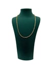 14K Gold Renk Yatay ve Dikey Zincir VIP Kolye (45 CM)
