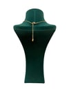 14K Gold Renk Yelpaze Model Damla Taşlı VIP Kolye (40+5 CM)