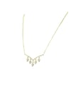 14K Gold Renk Yelpaze Model Damla Taşlı VIP Kolye (40+5 CM)