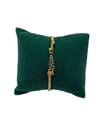 14K Gold Renk Yeşil Taşlı Vintage Ezme VIP Bileklik (17+5 CM)
