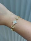 14K Gold Renk Yonca Marka Model VIP Bileklik (17+2 cm)