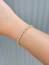 14K Gold Renk Yuvarlak Taşlı VIP Bileklik (17+2 cm)