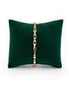 14K Gold Renk Yuvarlak Taşlı VIP Bileklik (17+2 cm)