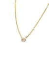 14K Gold Renk Yuvarlak Taşlı Zincir VIP Kolye (45+5 CM)