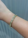 14K Gold Renk Zikzak Dikdörtgen Taşlı VIP Bileklik (17+2 cm)