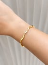 14K Gold Renk Zikzak Sade VIP Bileklik (17+2 cm)