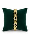 14K Gold Taşlı Kalın Döküm Gurmet VIP Bileklik (17+2 cm)