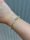 14K Gold Üç Taşlı Messy VIP Zincir Bileklik (17+2 cm)