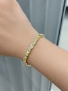 14K Gold Zikzak Desen Taşlı VIP Bileklik (17+2 cm)