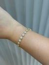 14K Gold Zikzak Desen Taşlı VIP Bileklik (17+2 cm)