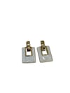Diktörgen Krem Gold Detay Küpe (3 CM)