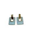 Diktörgen Mavi Gold Detay Küpe (3 CM)