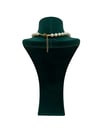 Gold Dorikalı Kırık Beyaz Orta Boy İnci Kolye (40+5 CM)