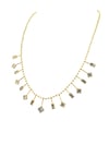 Gold Renk Yelpaze Model Premium Taşlı VIP Kolye (44+5 CM)