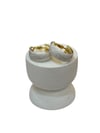 Gri Mineli Halka Küpe (3 CM)