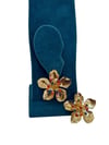 İçi Renkli Gold Çiçek Küpe (4,5 CM)