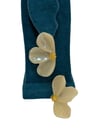 Krem Renk Yarım Çiçek Akrilik Küpe (6 cm)