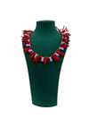 Lila Kırmızı Tasarım Mercan Kolye (46+5 CM)