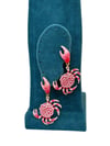 Pembe Kırmızı Yengeç Sallantılı Küpe (5,5 cm)