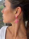Pembe Kırmızı Yengeç Sallantılı Küpe (5,5 cm)