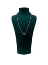 Silver Renk Firuze Taşlı Örme VIP Zincir Kolye (50+5 CM)