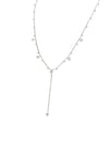 Silver Renk Taşlı İnce Zincir VIP Kolye (56+5 CM)