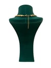 Turuncu Boncuklu Gold Dövme Boncuk Kolye (42+5 CM)