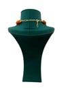 Turuncu Gold İstiridye Detaylı Cam Boncuk Kolye (36 CM + 6 CM)