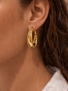 VIP Zikzak Desen Gold Küpe