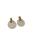 Yuvarlak Krem Gold Detay Küpe (3 CM)