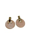 Yuvarlak Pembe Gold Detay Küpe (3 CM)